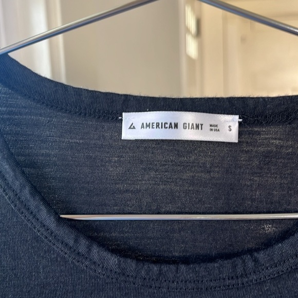 AMERICAN GIANT Long Sleeve Tee in Black Size Small - Picture 7 of 8